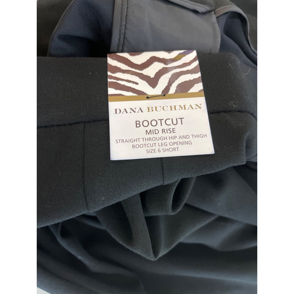 Dana Buchman Women's Black Bootcut Mid Rise Straight Work Pants Sz 6 - NWT