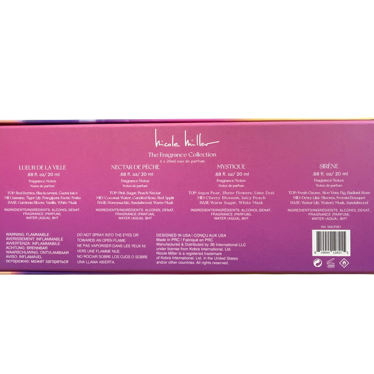 Nicole Miller Womens Multicolor Fragrance Collection Lueur De La Ville/Nectar De Peche/Mystique/Sirene