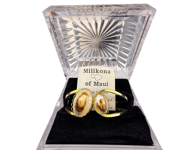 Milikona Of Maui Womens Gold-Tone Shell Accent Hinged Bracelet  Jewelry