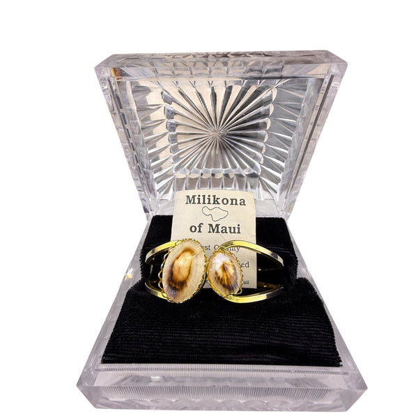 Milikona Of Maui Womens Gold-Tone Shell Accent Hinged Bracelet  Jewelry