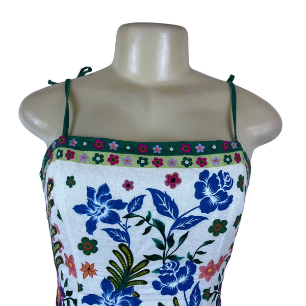 House Of Harlow 1960 Womens Multicolor Floral Spaghetti Strap Peplum Blouse Sz 6