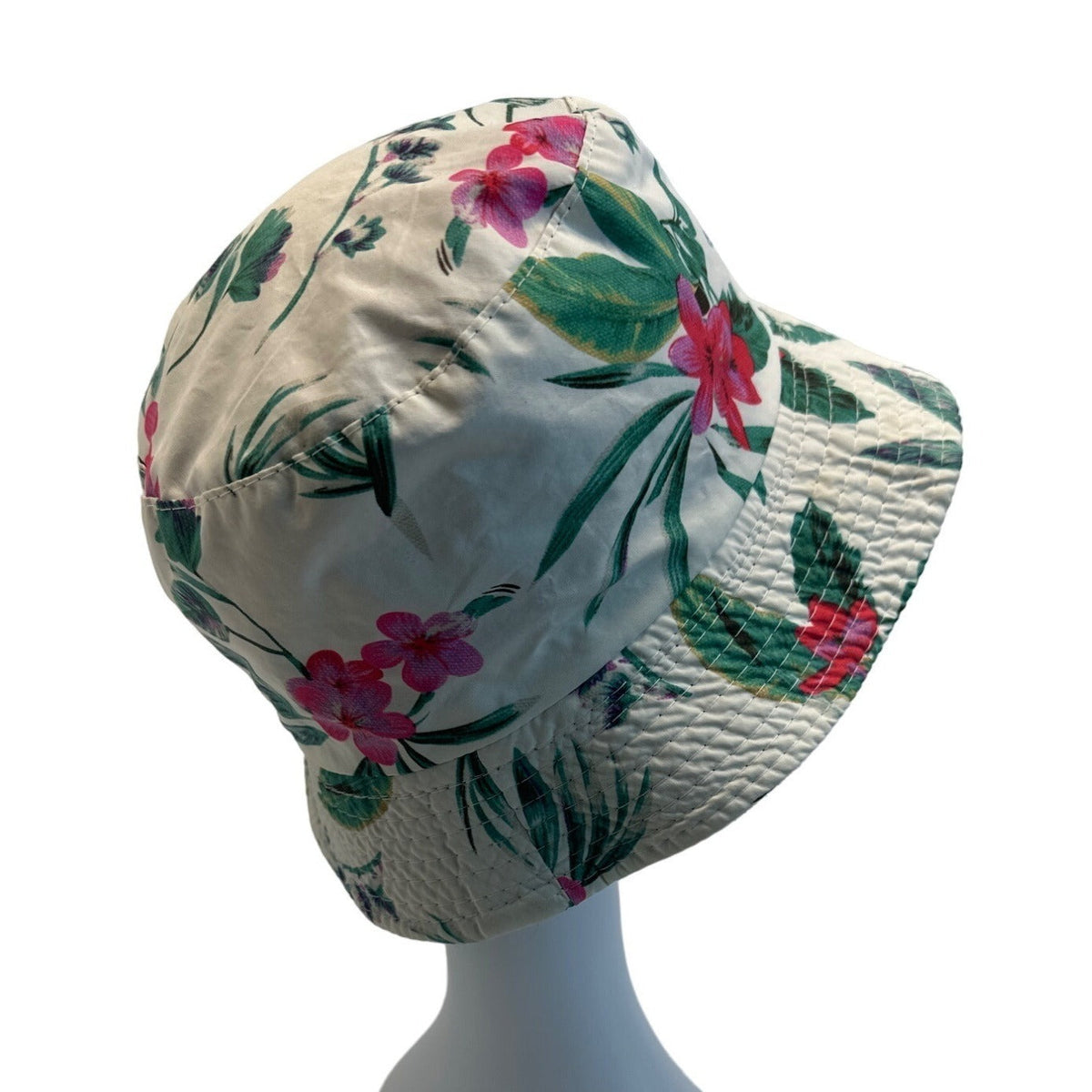 Floral Reversible Bucket Hat With Tropical Print