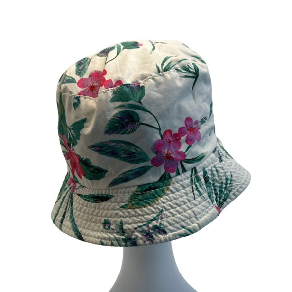 Floral Reversible Bucket Hat With Tropical Print