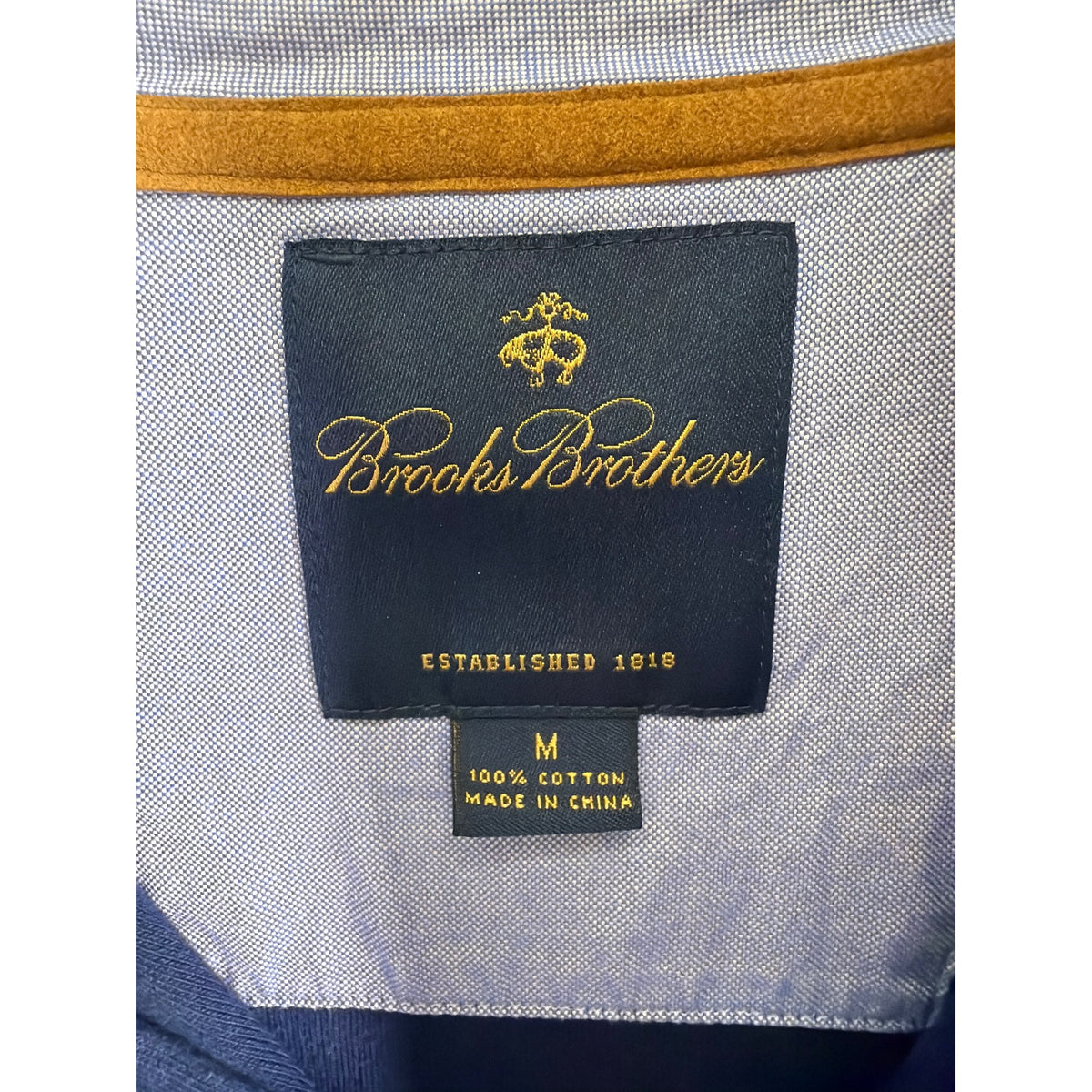 Brooks Brothers Mens Navy & White Striped Cotton 1/4 Zip Pullover Size M