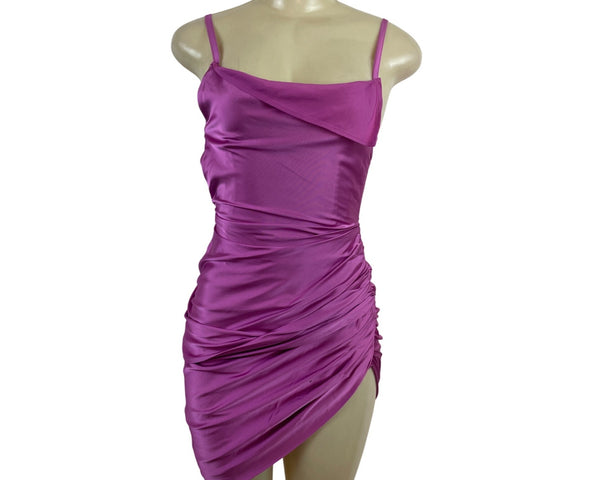 Jacquemus Mini Dress With Adjustable Straps & Side Draping Hot Pink Sz 32 - New