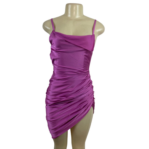 Jacquemus Mini Dress With Adjustable Straps & Side Draping Hot Pink Sz 32 - New