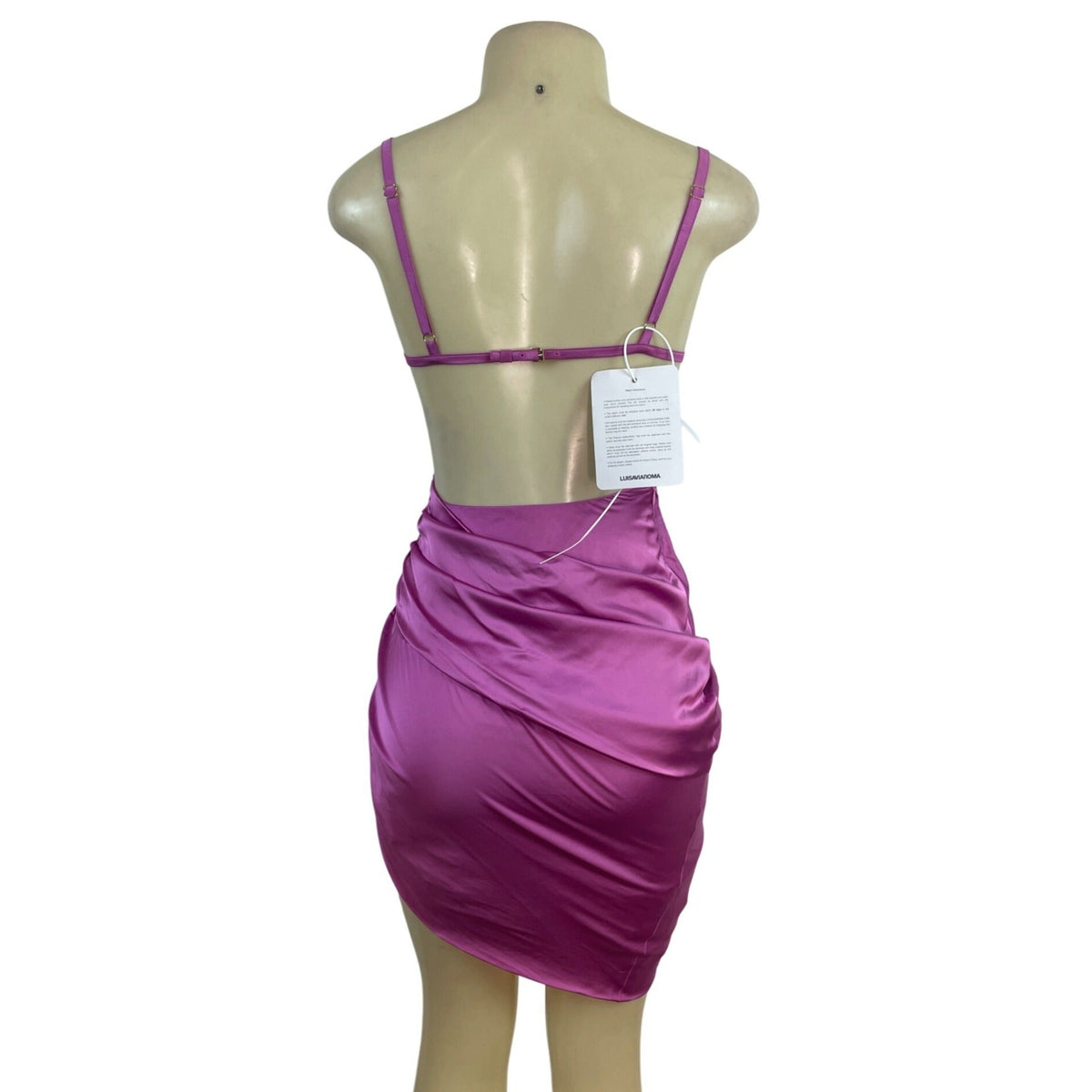 Jacquemus Mini Dress With Adjustable Straps & Side Draping Hot Pink Sz 32 - New