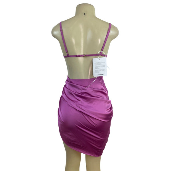 Jacquemus Mini Dress With Adjustable Straps & Side Draping Hot Pink Sz 32 - New