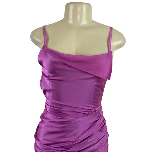 Jacquemus Mini Dress With Adjustable Straps & Side Draping Hot Pink Sz 32 - New