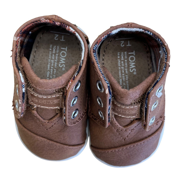 Toms Toddler Brown Lining With TPR Sole Baby Shoes Size T2