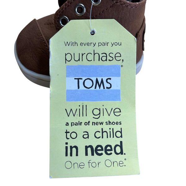 Toms Toddler Brown Lining With TPR Sole Baby Shoes Size T2