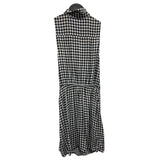 Black & White Checkered Sleeveless Dress With Front Cutout Detail By H&M Divided US 8