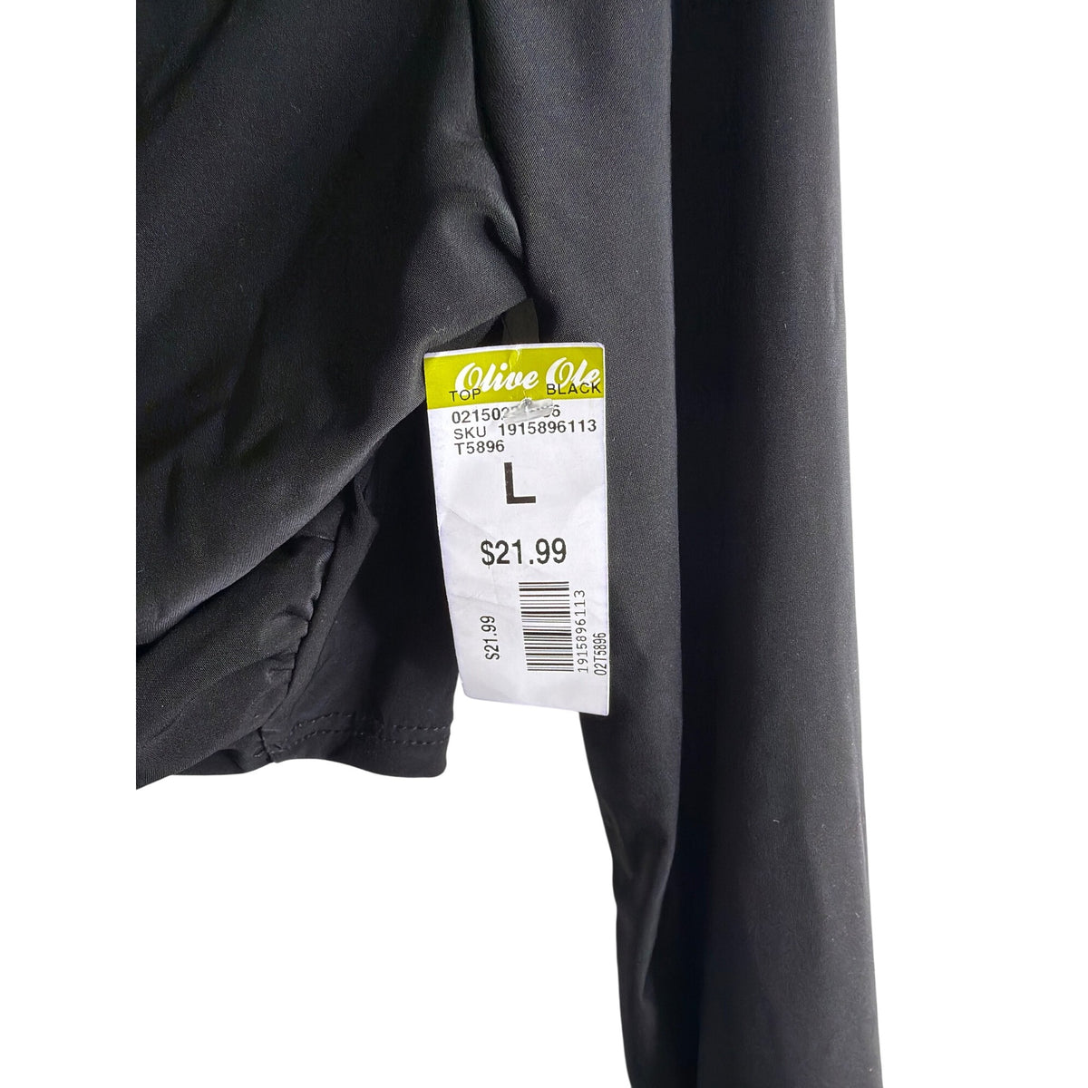 J Uptown Womens Black Long Sleeve Wrap Tie Front Crop Top Size L Stretchy