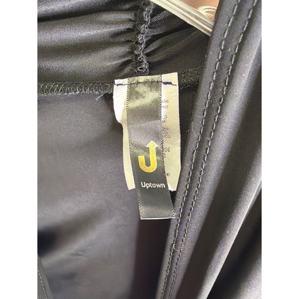 J Uptown Womens Black Long Sleeve Wrap Tie Front Crop Top Size L Stretchy