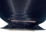 Vintage Black Faux Patent Leather Gold-Tone Metal Handle & Snap Closure Clutch