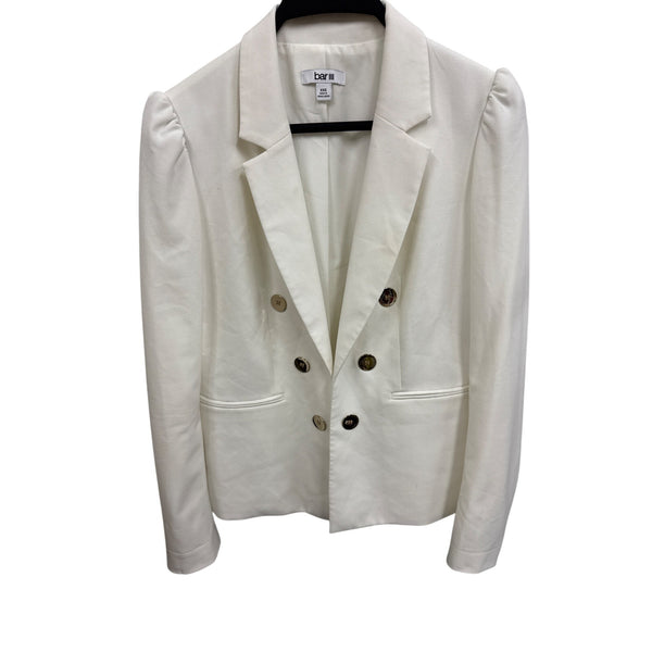 Bar III Womens White Double-Breasted Blazer Jacket XXS