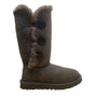 UGG Women’s Gray Suede Shearling-Lined Warm Button-Up Tall Boots Size 6