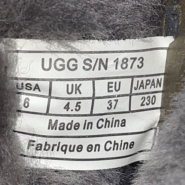 UGG Women’s Gray Suede Shearling-Lined Warm Button-Up Tall Boots Size 6