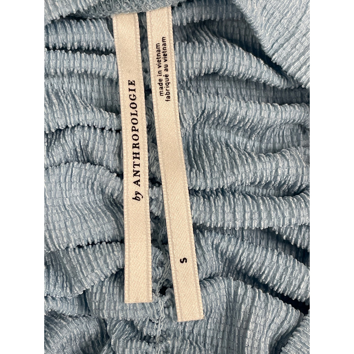 Anthropologie Women’s Blue Textured Short Sleeve Blouse Size S