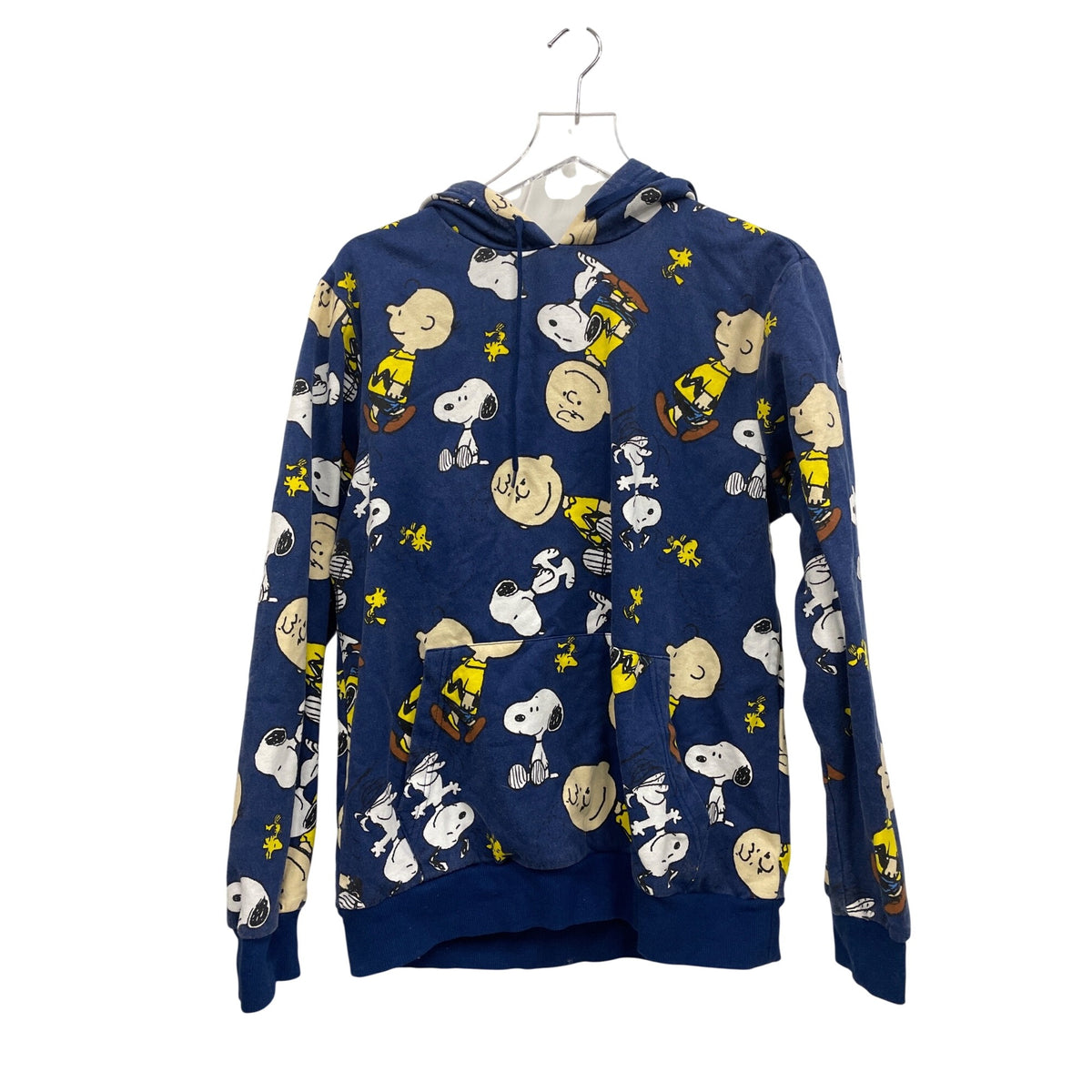 Peanuts Hybrid Mens Blue Polyester/Cotton Long-Sleeve Hooded Sweatshirt M Snoopy Print