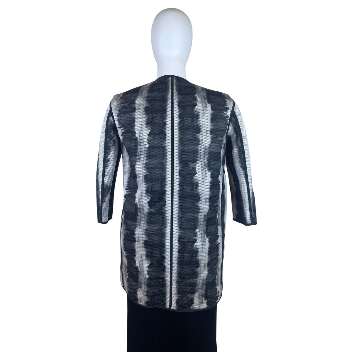 Lafayette 148 Tie-Dye Womens Open-Front Jacket Black/White Size L