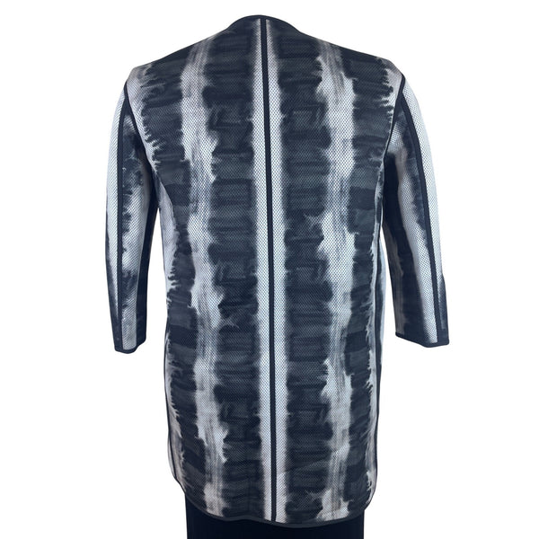 Lafayette 148 Tie-Dye Womens Open-Front Jacket Black/White Size L