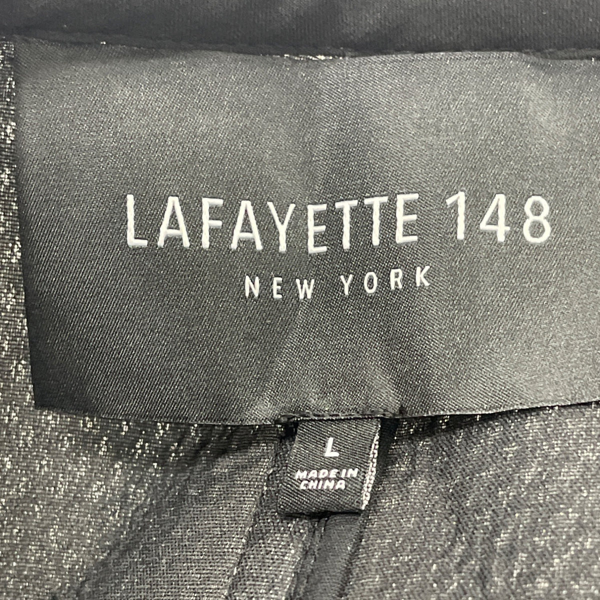 Lafayette 148 Tie-Dye Womens Open-Front Jacket Black/White Size L