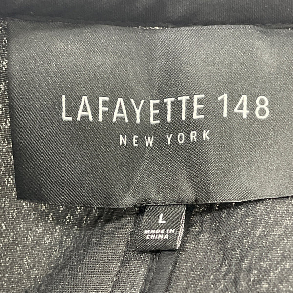 Lafayette 148 Tie-Dye Womens Open-Front Jacket Black/White Size L
