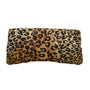 Steve Madden Women’s Leopard Print Ruched Satin Interior Pocket Clutch Bag