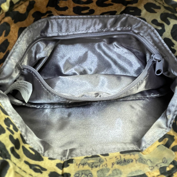 Steve Madden Women’s Leopard Print Ruched Satin Interior Pocket Clutch Bag