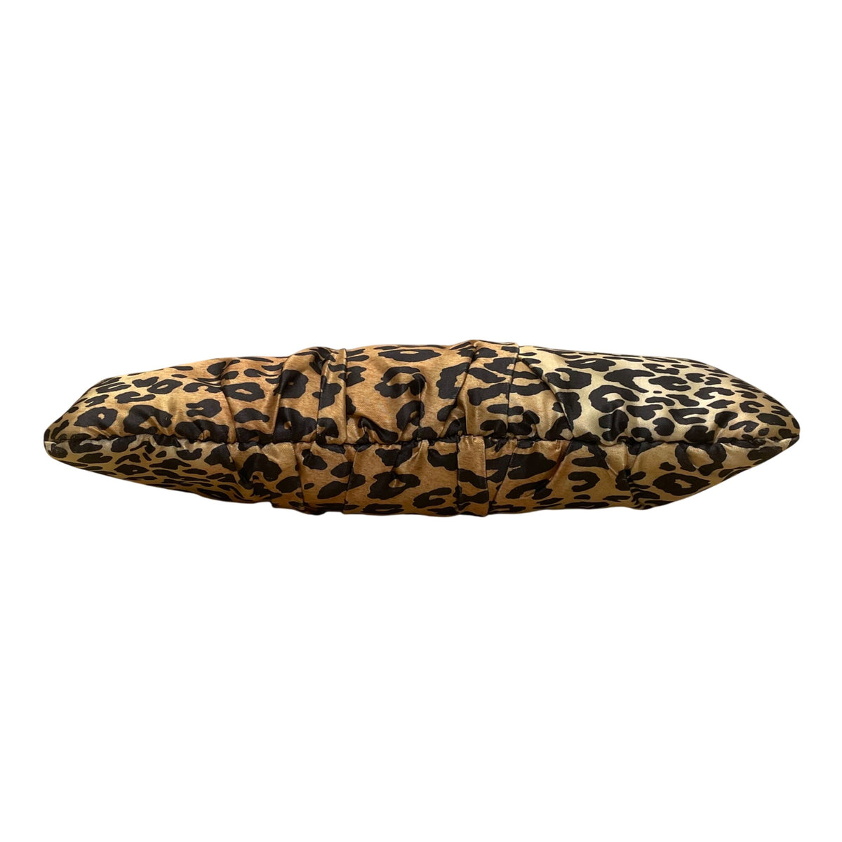 Steve Madden Women’s Leopard Print Ruched Satin Interior Pocket Clutch Bag
