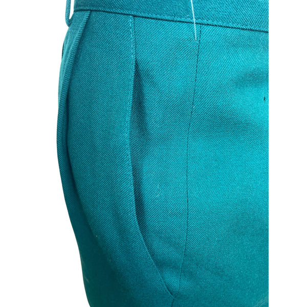 Talbots Petites Womens Teal Pleated Shorts High Waist Button Sz 6 - New