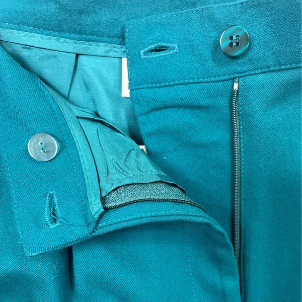 Talbots Petites Womens Teal Pleated Shorts High Waist Button Sz 6 - New