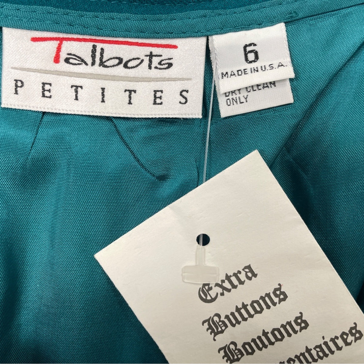 Talbots Petites Womens Teal Pleated Shorts High Waist Button Sz 6 - New