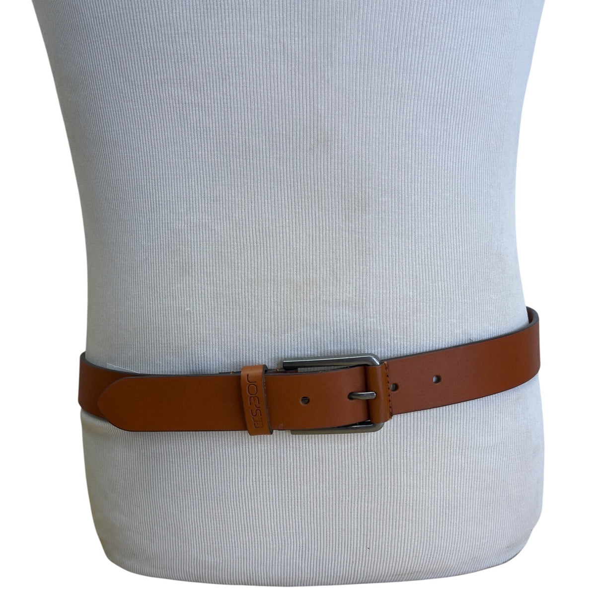 Joes Mens Genuine Leather Belt With Silver Buckle In Tan Brown Size 36