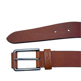 Joes Mens Genuine Leather Belt With Silver Buckle In Tan Brown Size 36
