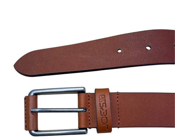 Joes Mens Genuine Leather Belt With Silver Buckle In Tan Brown Size 36