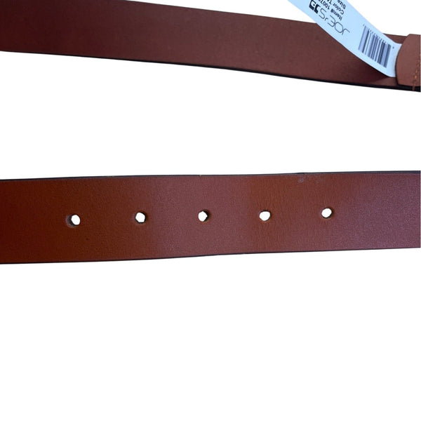 Joes Mens Genuine Leather Belt With Silver Buckle In Tan Brown Size 36