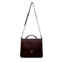 Milleni Women’s Brown Leather Lock Closure Adjustable Strap Crossbody Satchel
