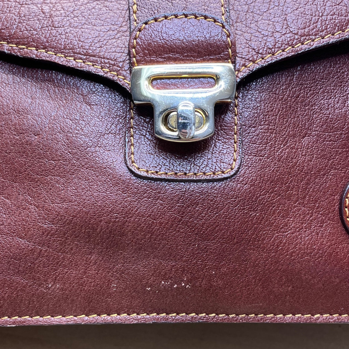 Milleni Women’s Brown Leather Lock Closure Adjustable Strap Crossbody Satchel