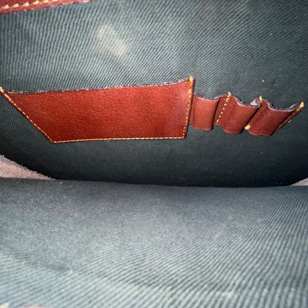 Milleni Women’s Brown Leather Lock Closure Adjustable Strap Crossbody Satchel