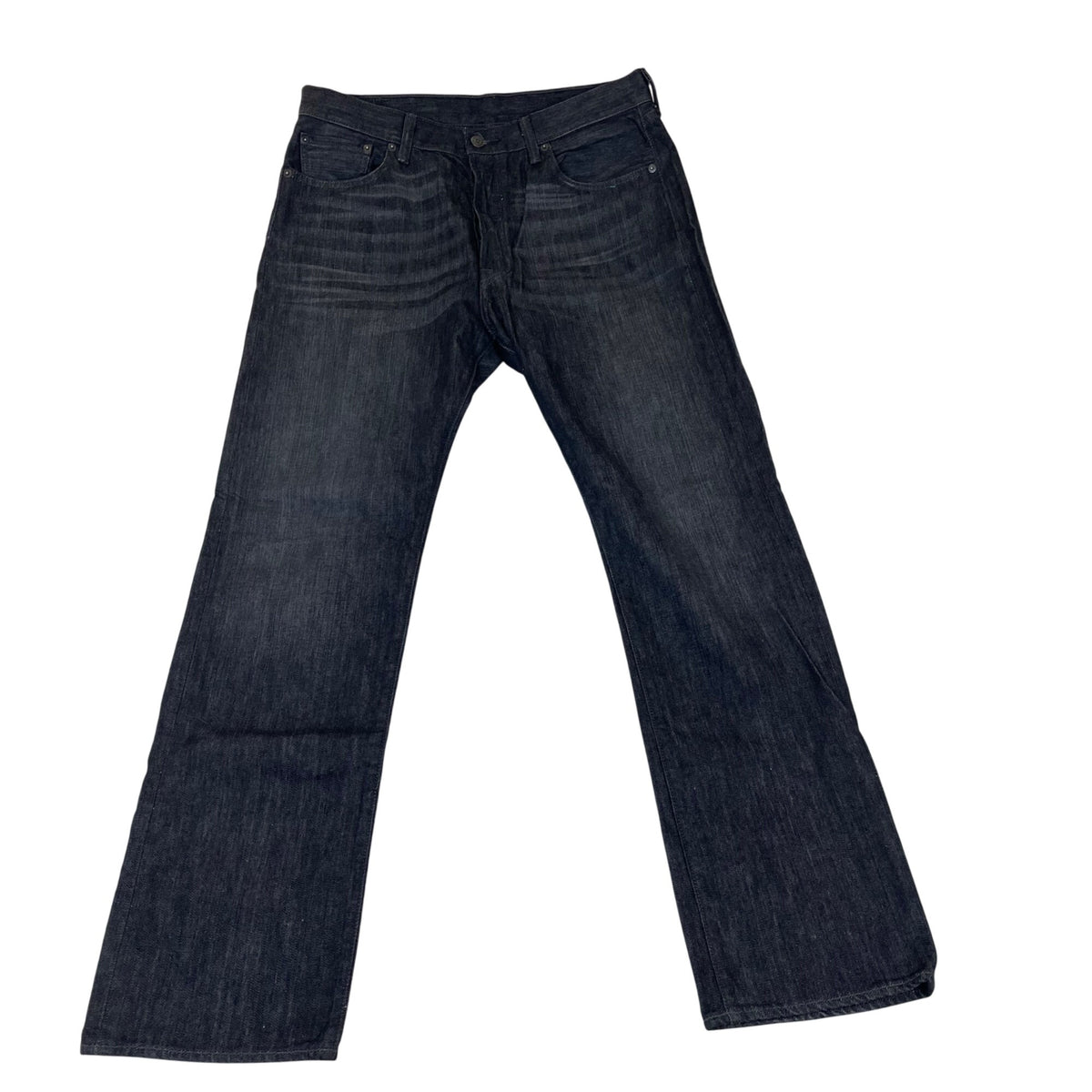 Levis Men's Dark Wash Denim Straight Leg Jeans Cotton 501 Original Fit W34 L32