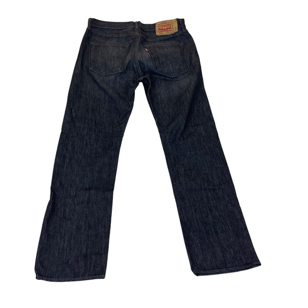 Levis Men's Dark Wash Denim Straight Leg Jeans Cotton 501 Original Fit W34 L32