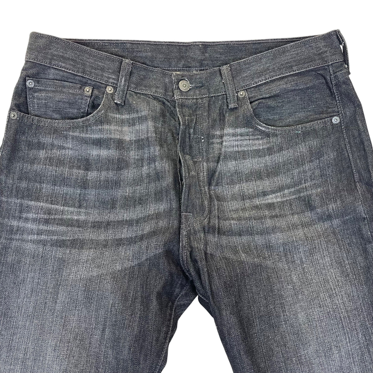 Levis Men's Dark Wash Denim Straight Leg Jeans Cotton 501 Original Fit W34 L32