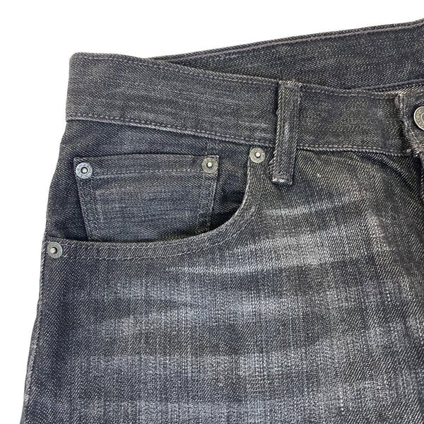 Levis Men's Dark Wash Denim Straight Leg Jeans Cotton 501 Original Fit W34 L32