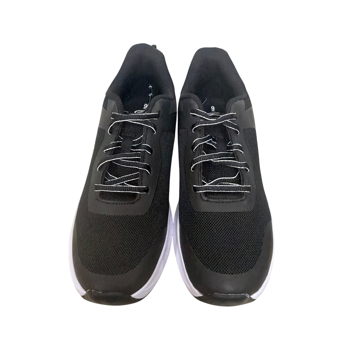 Athletic Works Mens Black & White Mesh Athletic Shoes Size 9 Odor Control Cushioned