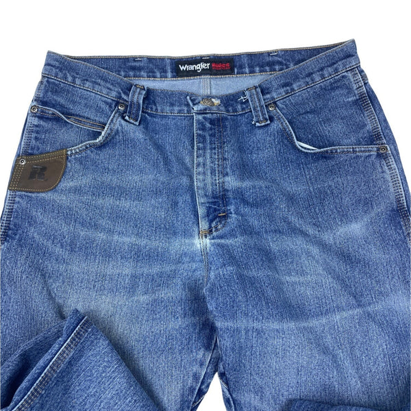 Wrangler Men's Blue Denim Jeans Pants Rigged Worker Sz 34 Approx
