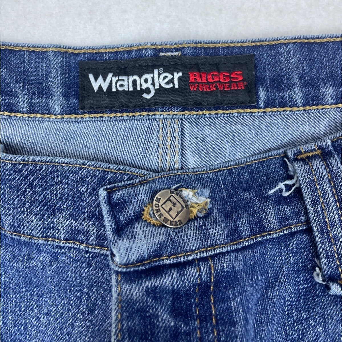 Wrangler Men's Blue Denim Jeans Pants Rigged Worker Sz 34 Approx