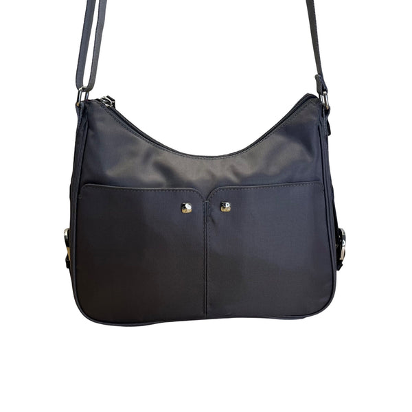 Mosey By Bagallini Grey Nylon With Adjustable Strap Crossbody Shoulder Bag Sz M