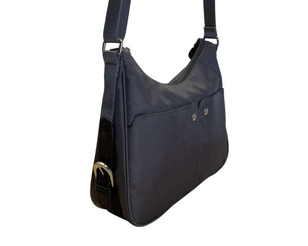 Mosey By Bagallini Grey Nylon With Adjustable Strap Crossbody Shoulder Bag Sz M